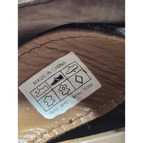 Crocs Size 10 ALeigh Flower Leather Flip Flop Sandal Cork Platform Wedge Brown - Picture 6 of 11